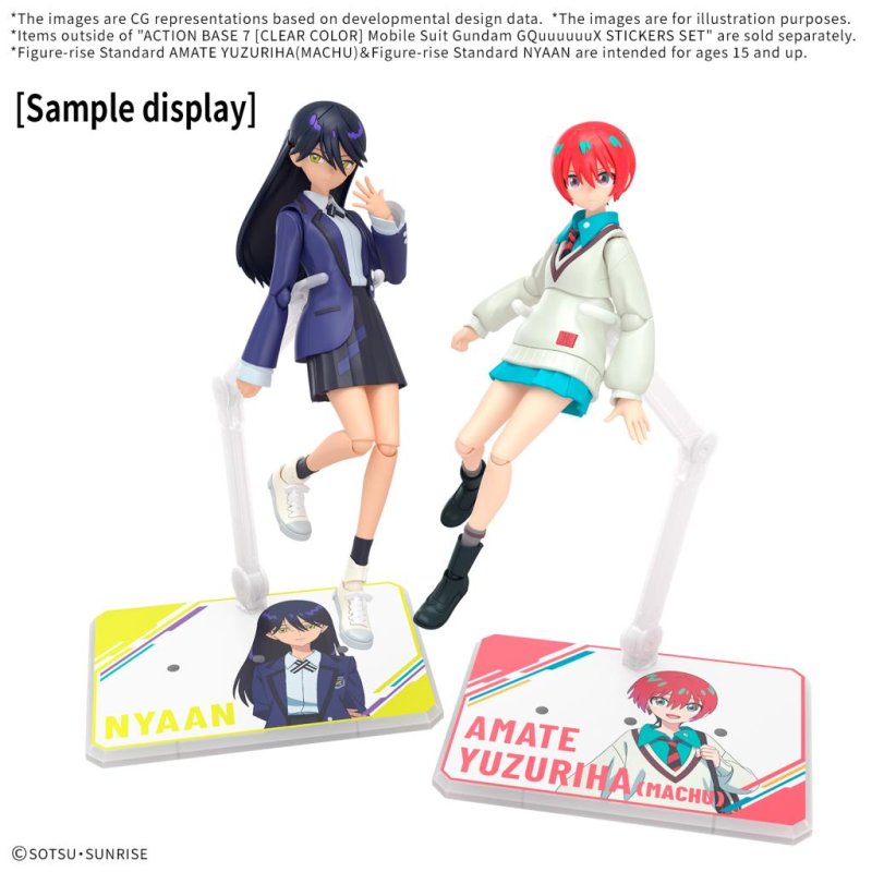 GUNDAM - Action Base 7 Clear Color Mobile Suit GQuuuuuuX Stickers Set