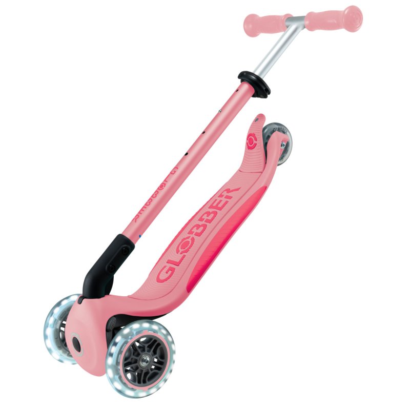 Globber Primo Foldable Plus Lights Enfants Scooter classique Rose