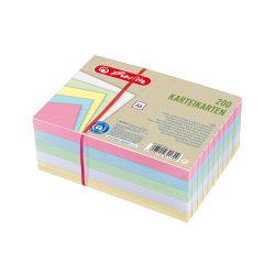 herlitz Fiches Recycling, format A6, ligné, assortiment