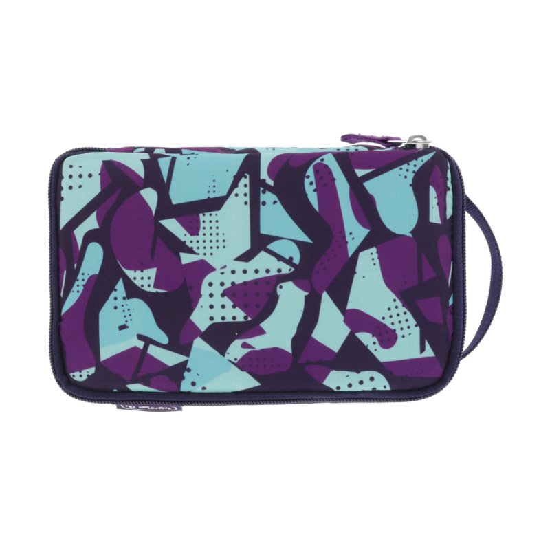 Herlitz 2 Go CamoPurple Soft pencil case Polyester Blue, Purple