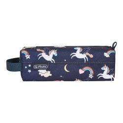 Herlitz Quattro Dreamy Unicorn Trousse à crayons Polyester Multicolore, Marine