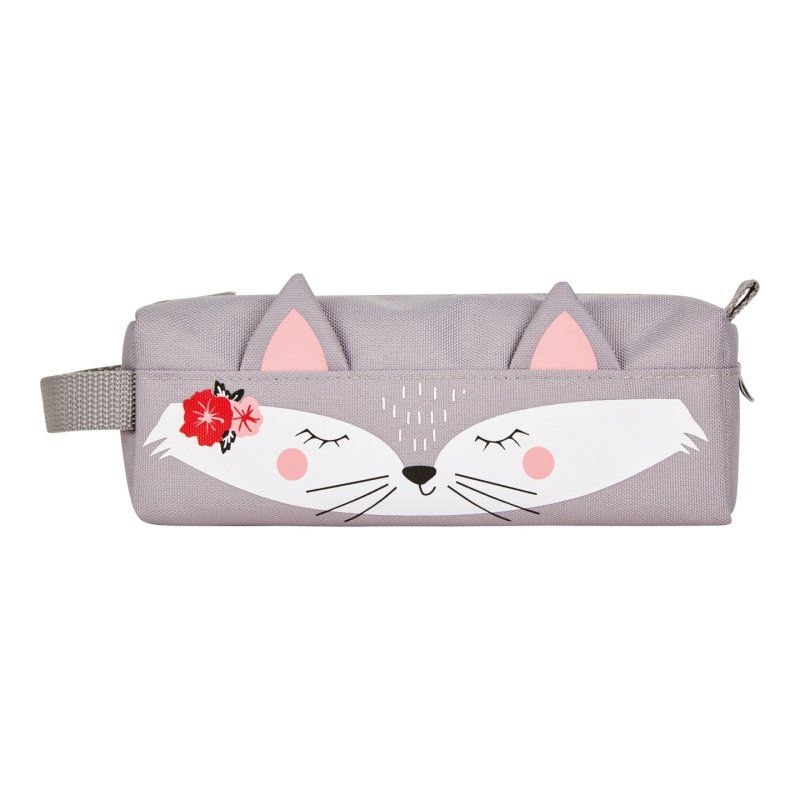 Herlitz Quattro Kitty Soft pencil case Polyester Grey, Pink, White