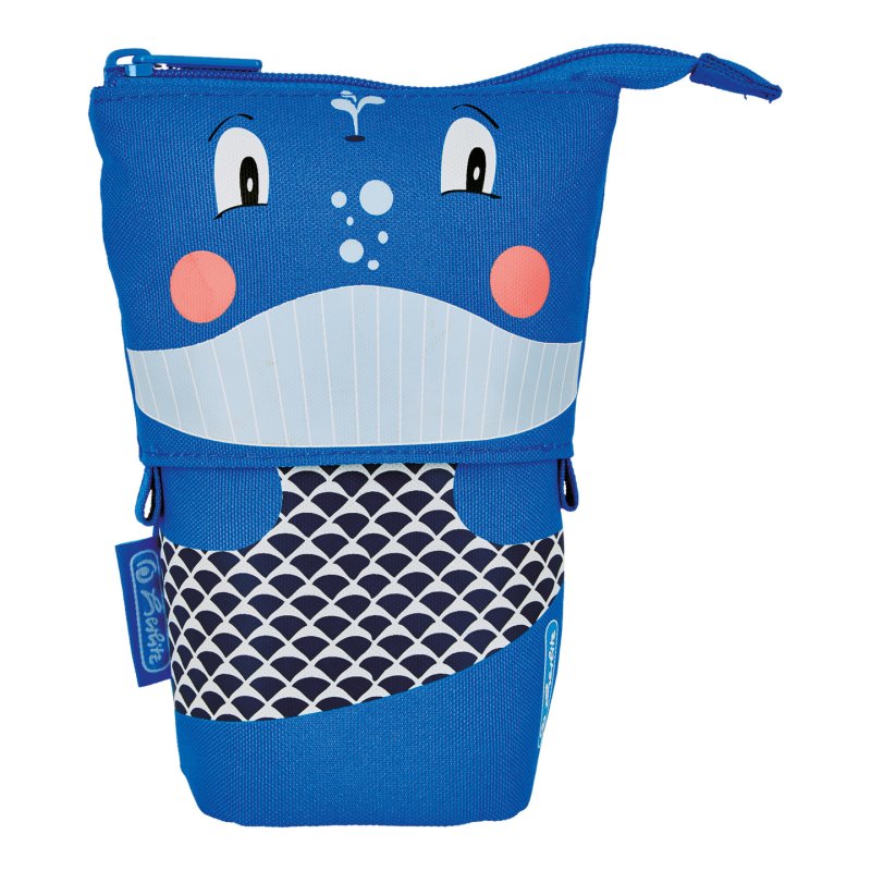 Herlitz Whale Trousse à crayons Polyester Noir, Bleu, Rose