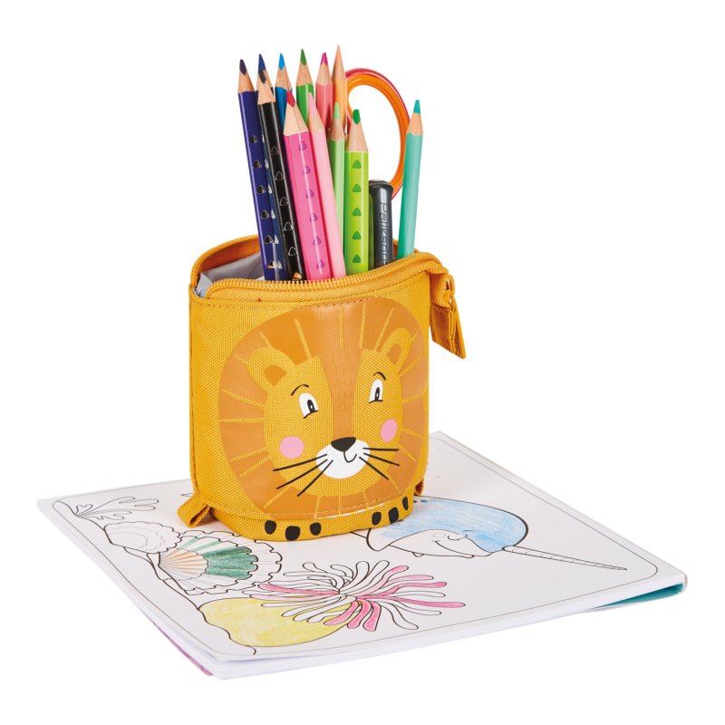 Herlitz Lion Soft pencil case Polyester Orange, Yellow