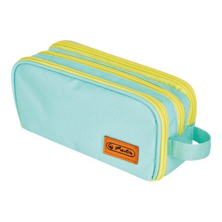 Herlitz Neon Soft pencil case Polyester Mint colour, Yellow