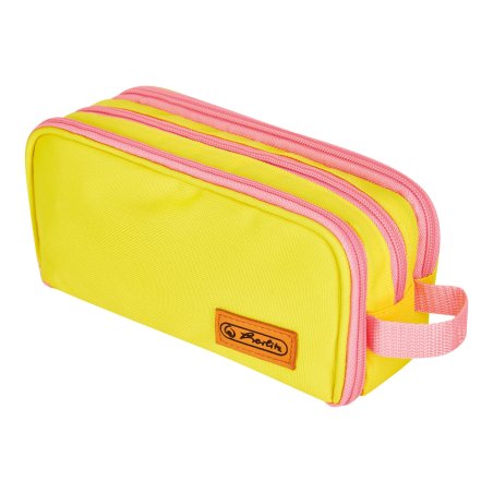 Herlitz Neon Trousse à crayons Polyester Rose, Jaune