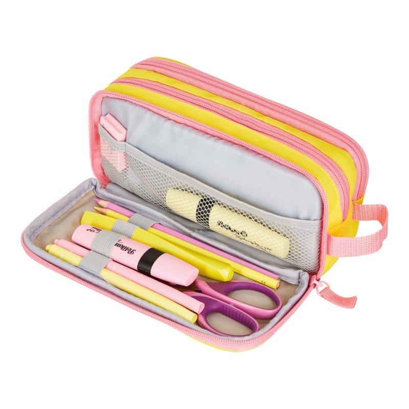 Herlitz Neon Trousse à crayons Polyester Rose, Jaune