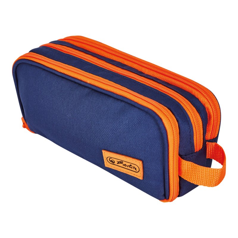 Herlitz Neon Trousse à crayons Polyester Bleu, Orange