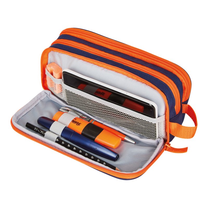 Herlitz Neon Soft pencil case Polyester Blue, Orange
