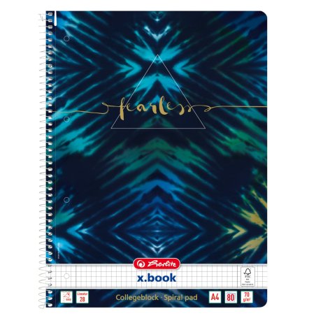 Herlitz New Batik Fearless bloc-notes A4 80 feuilles Bleu, Marine
