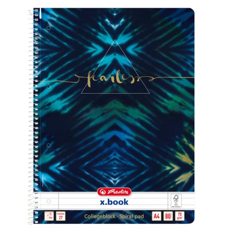 Herlitz New Batik Fearless writing notebook A4 80 sheets Blue, Navy
