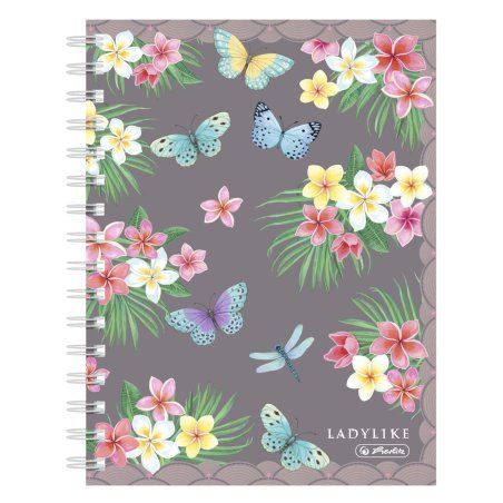 Herlitz Ladylike Butterflies bloc-notes A5 100 feuilles Gris, Multicolore
