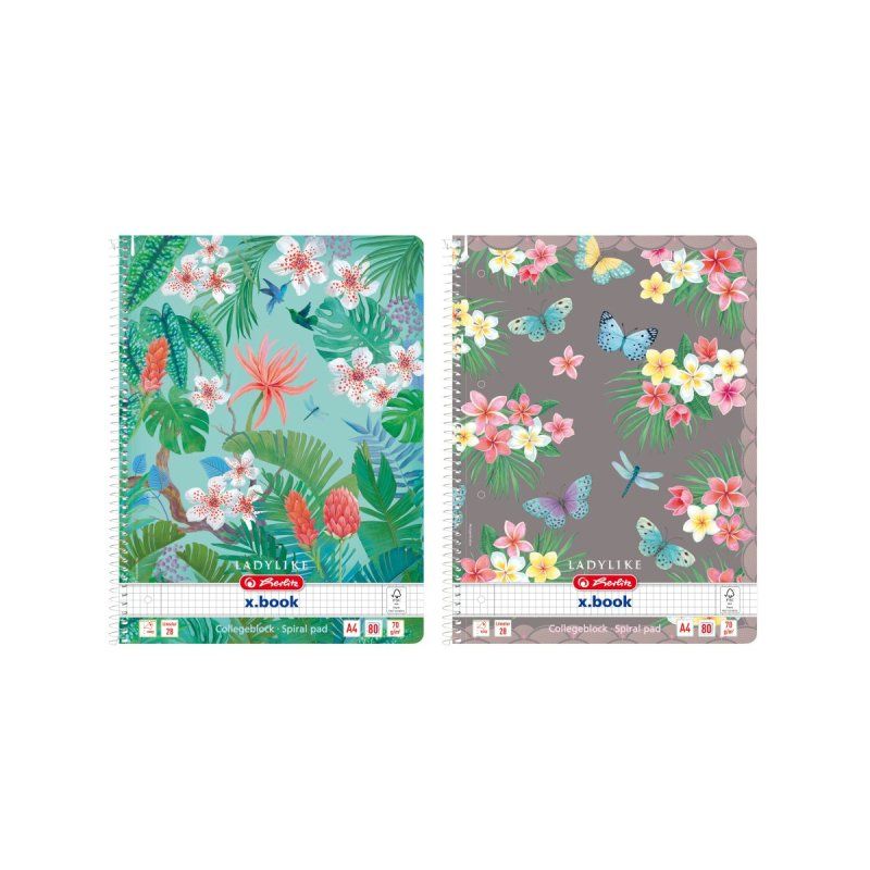 herlitz Cahier à spirales Ladylike, A4, quadrillé