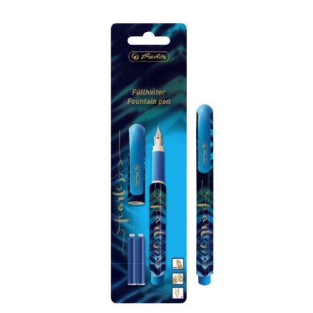 Herlitz New Batik Fearless stylo-plume Système de remplissage cartouche Bleu, Or 1 pièce(s)