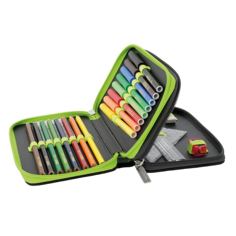 herlitz Etui scolaire double "Wild Life", 23 pièces