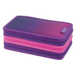 herlitz Etui scolaire TriCase "Dip Dye Pink", 31 pièces