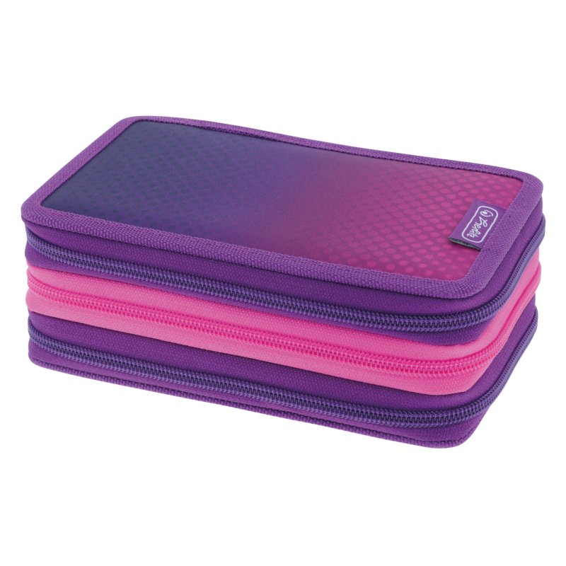 herlitz Etui scolaire TriCase "Dip Dye Pink", 31 pièces