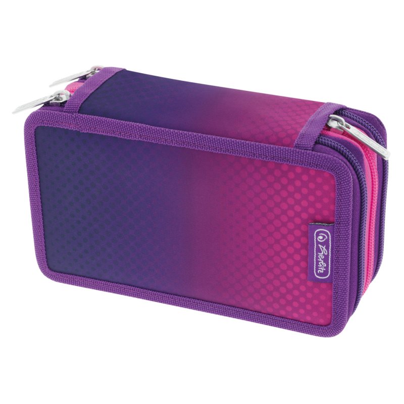 herlitz Etui scolaire TriCase "Dip Dye Pink", 31 pièces