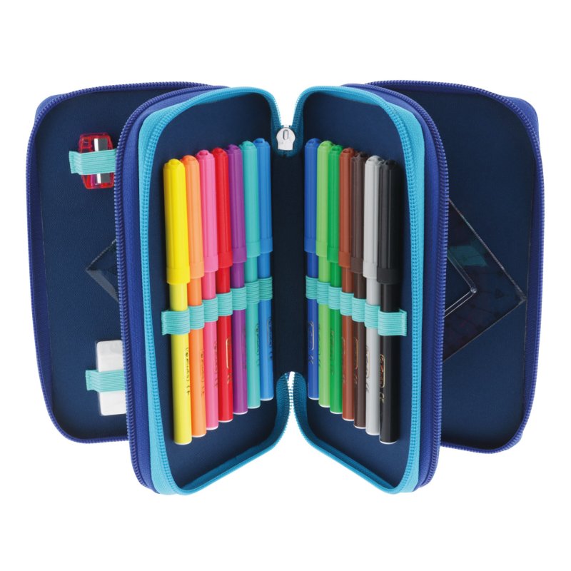herlitz Etui scolaire TriCase "Dip Dye Blue", 31 pièces