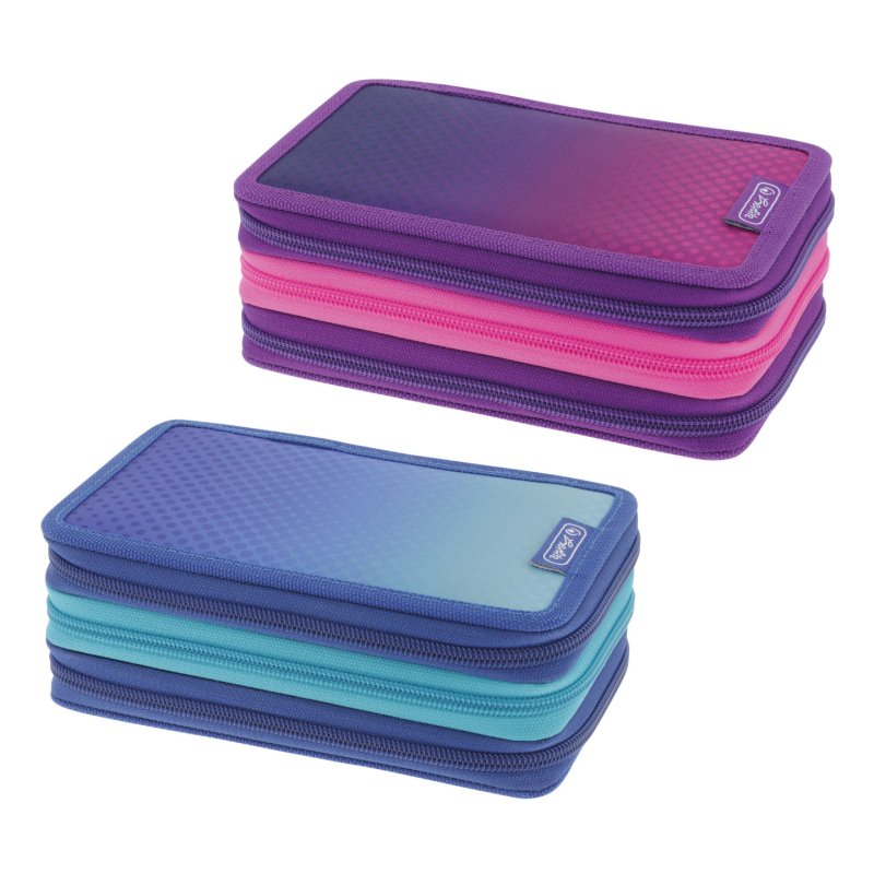 herlitz Etui scolaire TriCase "Dip Dye Blue", 31 pièces