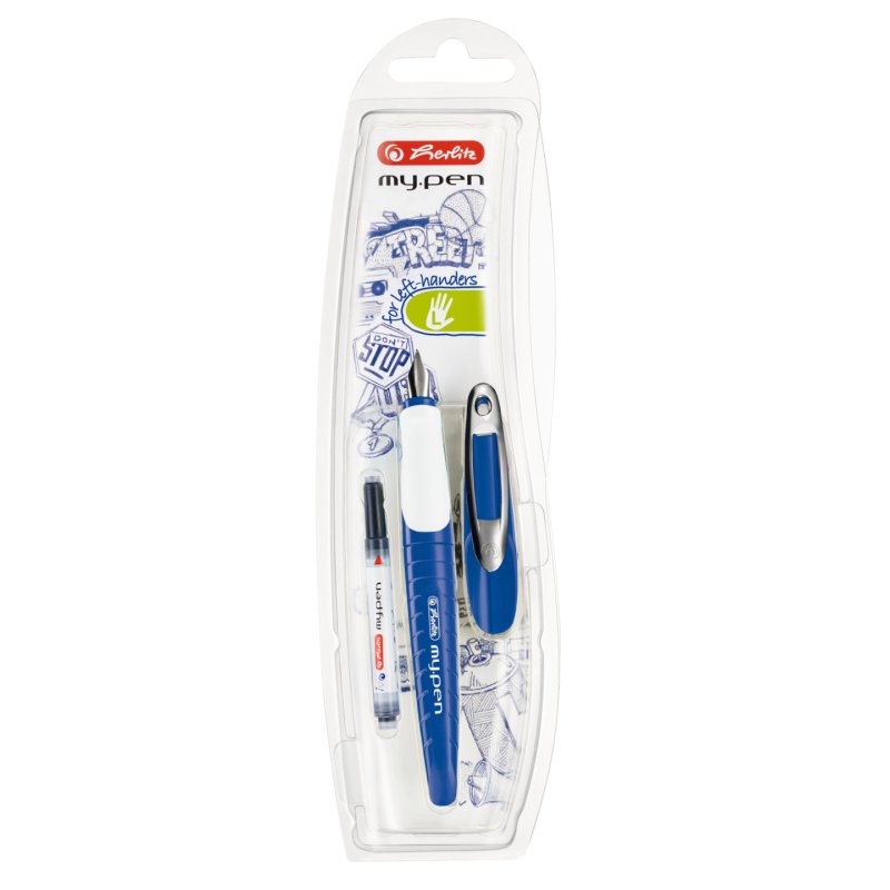 Herlitz my.pen fountain pen Cartridge filling system Blue, White 1 pc(s)