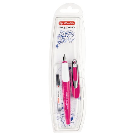herlitz Stylo plume my.pen, largeur de plume: M, rose/blanc