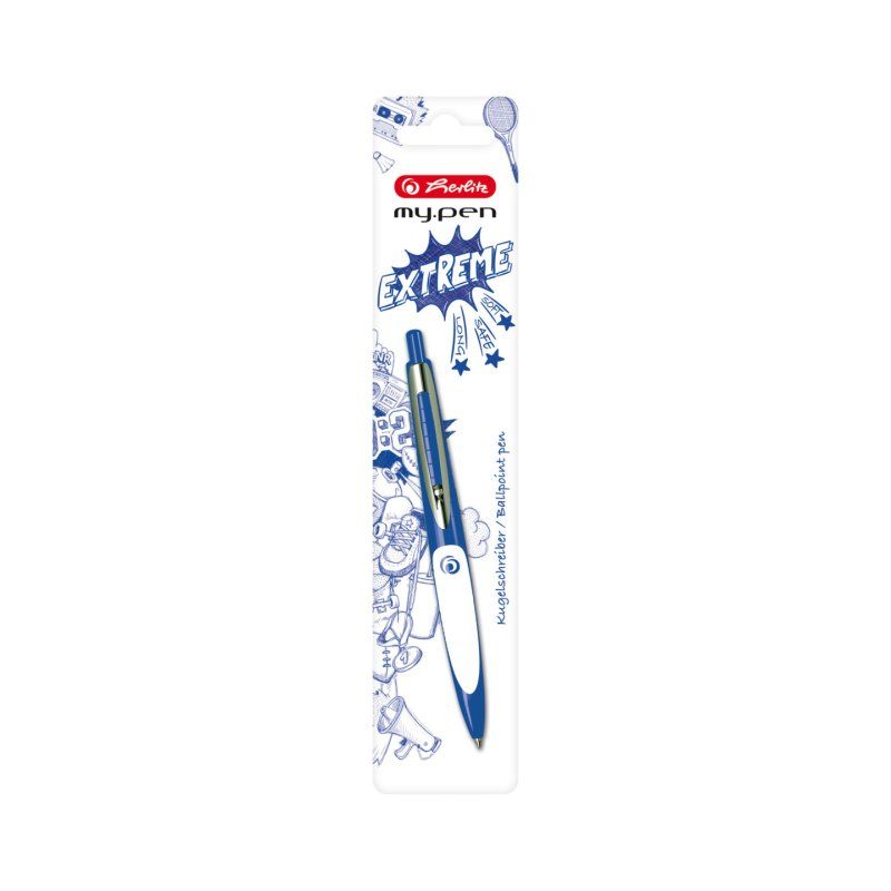 Herlitz my.pen Bleu Stylo à bille rétractable avec clip 1 pièce(s)