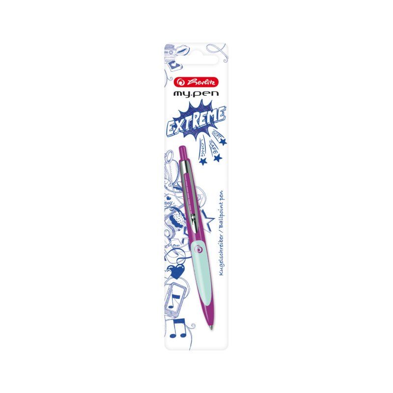 Herlitz my.pen Bleu Stylo à bille rétractable avec clip 1 pièce(s)