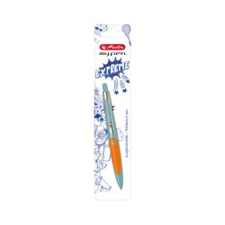 Herlitz my.pen Bleu Stylo à bille rétractable avec clip 1 pièce(s)