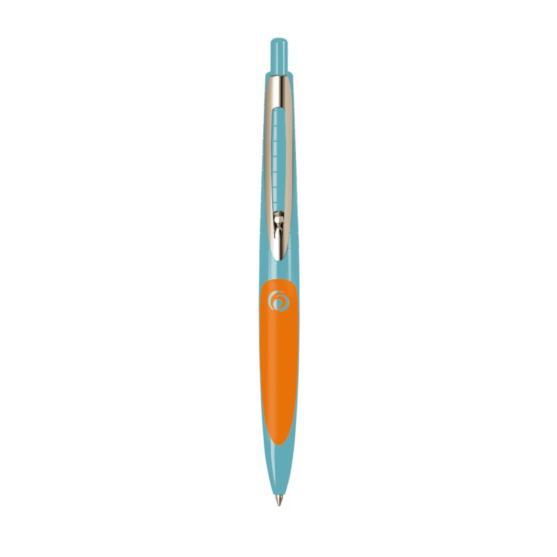 herlitz Stylo à bille rétractable my.pen, turquoise/orange
