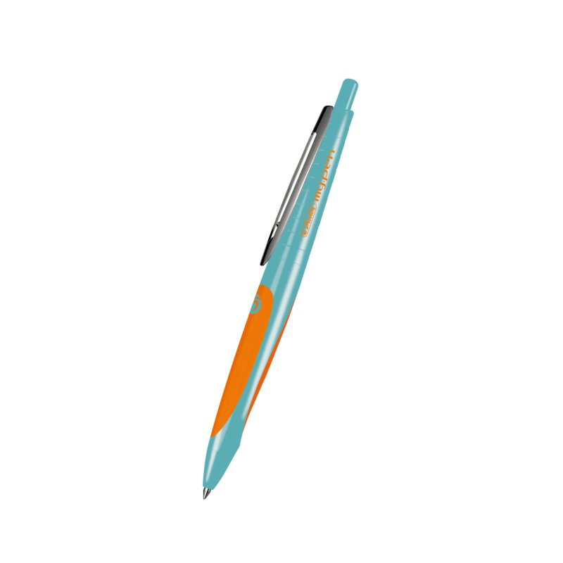 herlitz Stylo à bille rétractable my.pen, turquoise/orange