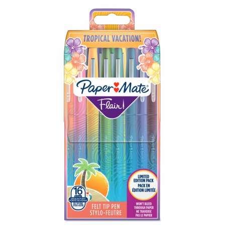 Paper:Mate Stylo feutre Flair TROPICAL VACATION, étui de 16