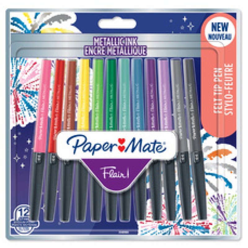 Paper:Mate Stylo feutre Flair METALLIC, blister de 6