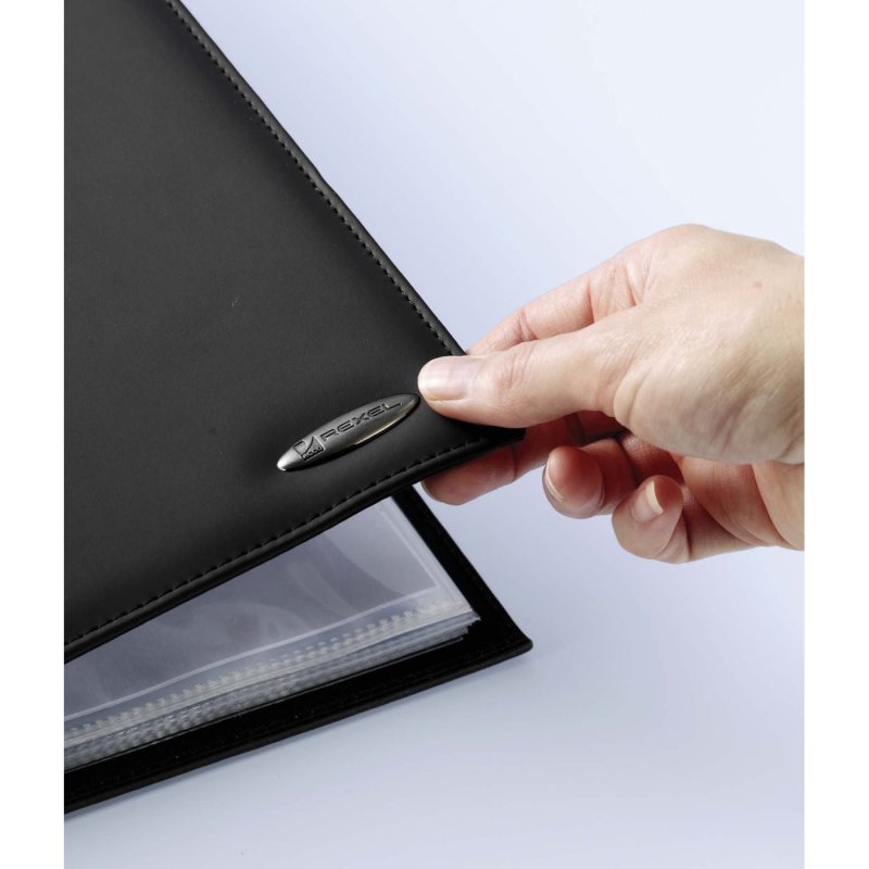 Rexel Soft Touch Smooth A4 Display Book 24 Pocket Black