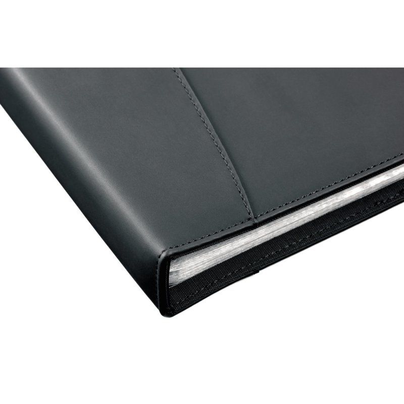 Rexel Livret prés. Soft Touch aspect cuir A4 24 poches, noir