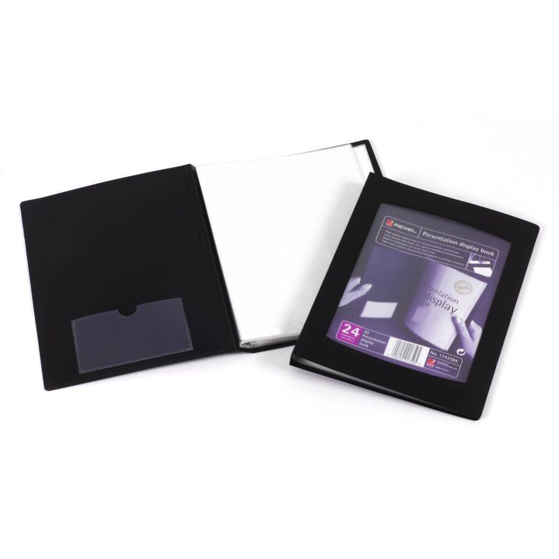 Rexel Presentation Display Book A5 24 Pocket Black