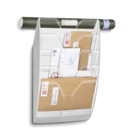 CEP Wand-Prospekthalter DIN A4 5 Fächer weiss/glasklar magazine rack Polystyrene (PS) White