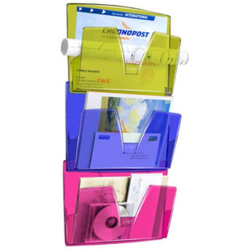 CEP Lot de 3 corbeilles murales, A4, 1 compartiment