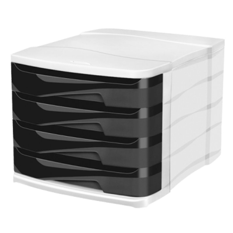 CEP 1003940161 bac de rangement de bureau Polystyrène Noir, Gris clair