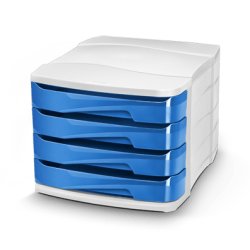 CEP Module de classement GLOSS, 4 tiroirs, bleu océan