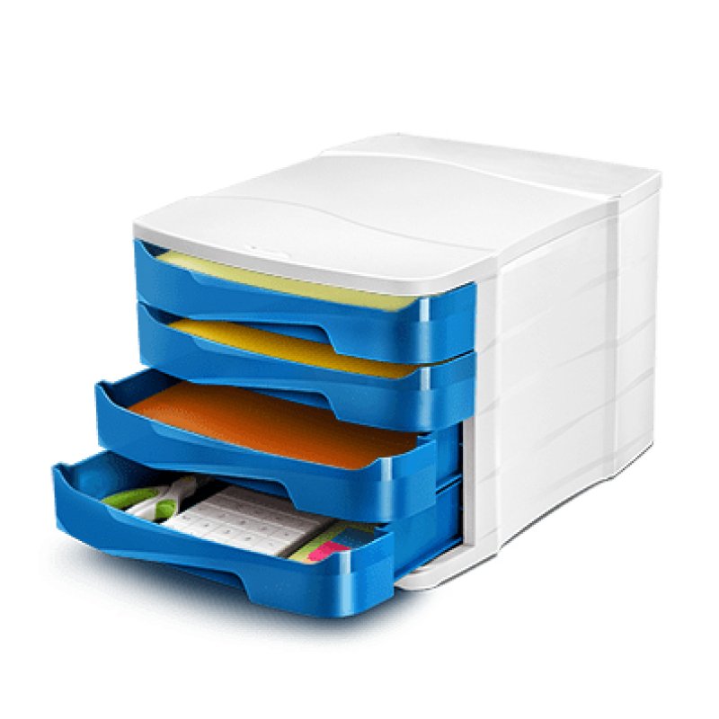CEP Module de classement GLOSS, 4 tiroirs, bleu océan