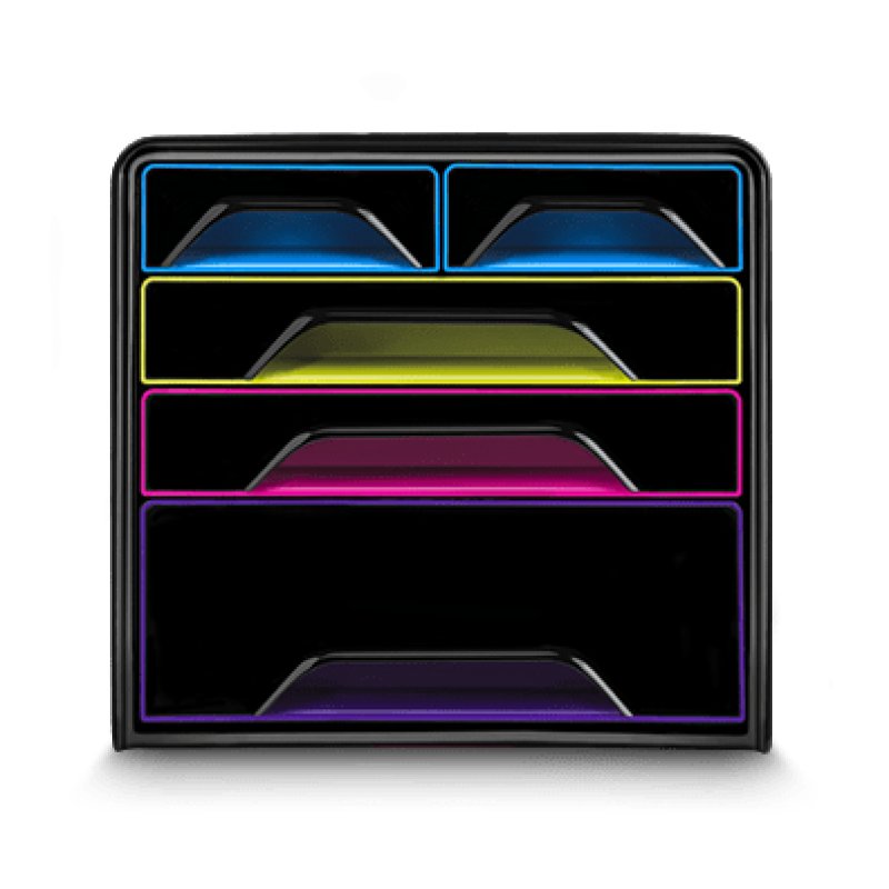 CEP 1072130411 unité de tiroir de bureau Noir, Mulicolour Polystyrène