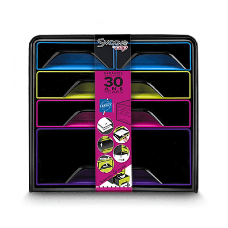 CEP 1072130411 office drawer unit Black, Mulicolour Polystyrene