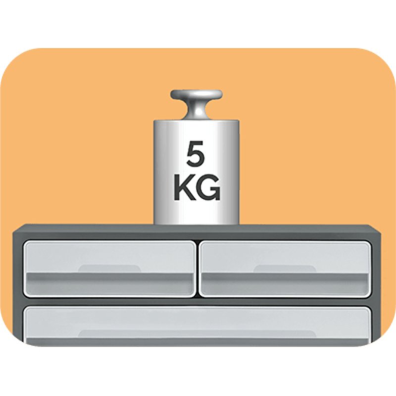 CEP 1090216361 unité de tiroir de bureau Gris Polystyrène