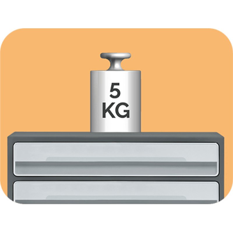 CEP Module de rangement MoovUp, 2 tiroirs, gris