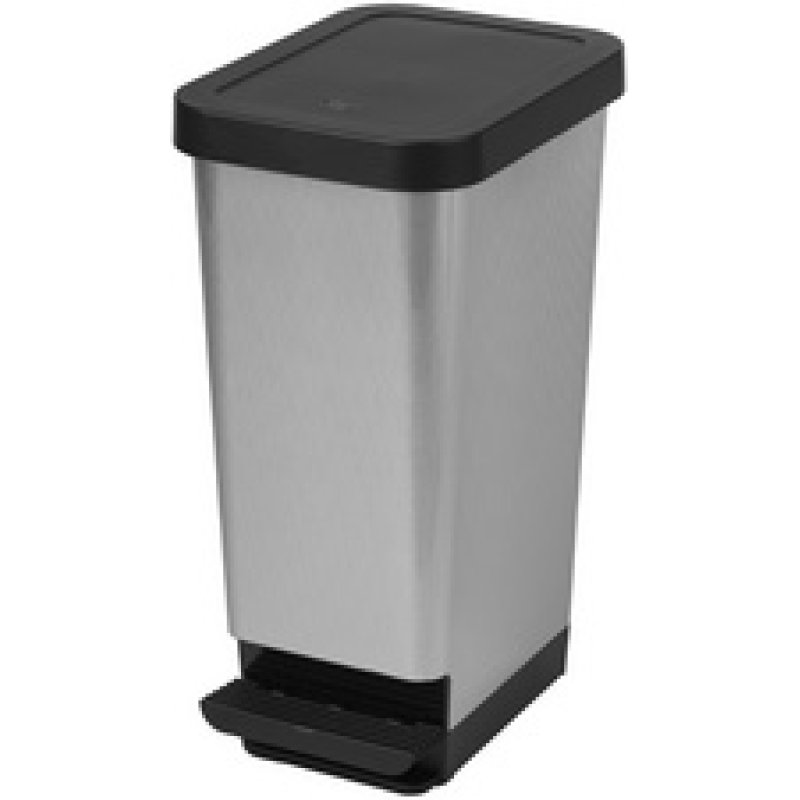 CEP Poubelle à pédale ROSSIGNOL, 45 litres, motif carbone