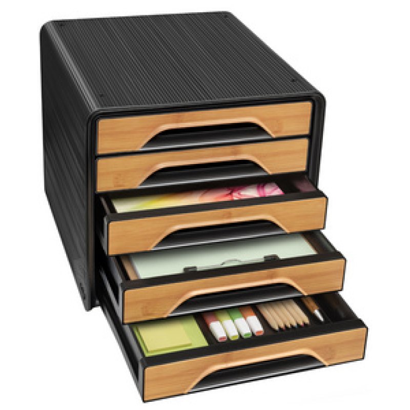 CEP Bloc de classement Smoove Silva, 5 tiroirs, noir/bambou