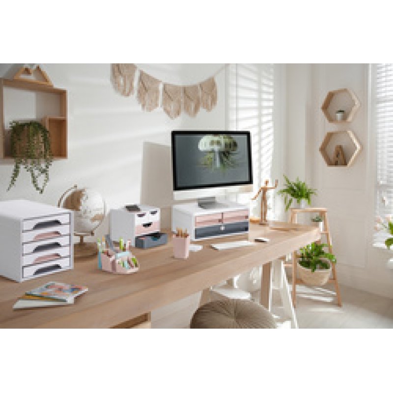 CEP Pot à crayons mineral, 2 compartiments, rose poudré