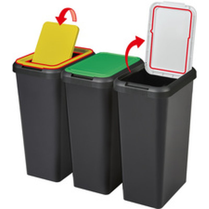 CEP Poubelle de tri sélectif Touch & Lift, 45 litres, jaune