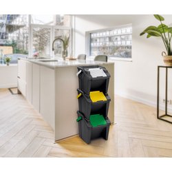 CEP Système de tri des déchets "Tower", 30 litres, lot de 3